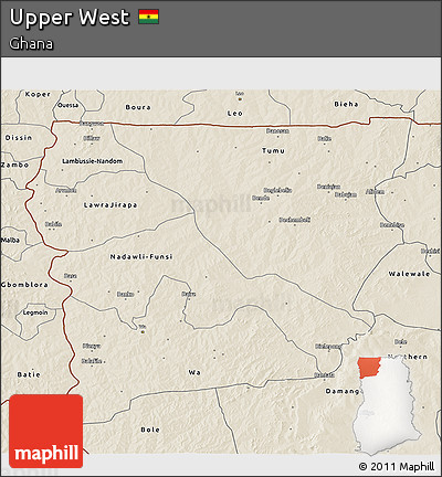 Shaded Relief 3D Map of Upper West