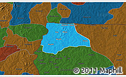Political 3D Map of Lambussie-Nandom, darken