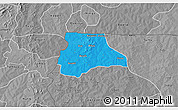 Political 3D Map of Lambussie-Nandom, desaturated