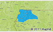 Political 3D Map of Lambussie-Nandom, physical outside
