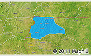 Political 3D Map of Lambussie-Nandom, satellite outside