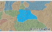 Political 3D Map of Lambussie-Nandom, semi-desaturated