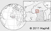 Blank Location Map of Lambussie-Nandom, highlighted country