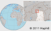 Gray Location Map of Lambussie-Nandom, highlighted country