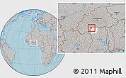 Gray Location Map of Lambussie-Nandom, highlighted parent region, hill shading