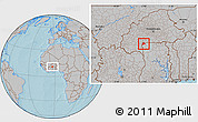 Gray Location Map of Lambussie-Nandom, hill shading