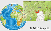 Physical Location Map of Lambussie-Nandom, highlighted country, highlighted parent region