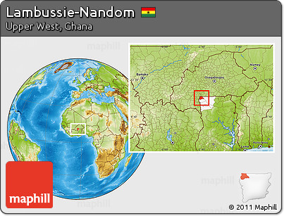 Physical Location Map of Lambussie-Nandom, highlighted parent region
