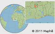 Savanna Style Location Map of Lambussie-Nandom, within the entire country
