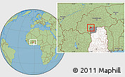 Savanna Style Location Map of Lambussie-Nandom, highlighted country, highlighted parent region