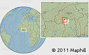 Savanna Style Location Map of Lambussie-Nandom, highlighted parent region, hill shading