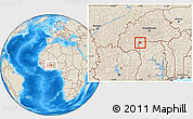 Shaded Relief Location Map of Lambussie-Nandom