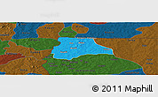 Political Panoramic Map of Lambussie-Nandom, darken