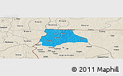 Political Panoramic Map of Lambussie-Nandom, shaded relief outside