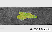Satellite Panoramic Map of Lambussie-Nandom, darken, desaturated