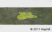 Satellite Panoramic Map of Lambussie-Nandom, darken, semi-desaturated