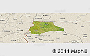 Satellite Panoramic Map of Lambussie-Nandom, shaded relief outside