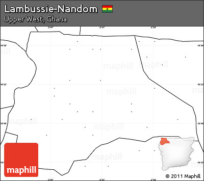 Blank Simple Map of Lambussie-Nandom, no labels