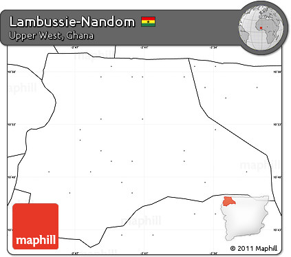 Blank Simple Map of Lambussie-Nandom, no labels