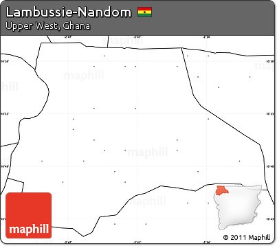 Blank Simple Map of Lambussie-Nandom, no labels