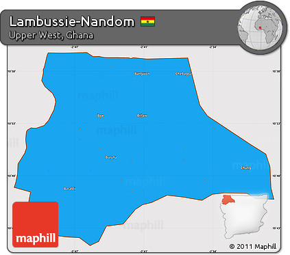 Political Simple Map of Lambussie-Nandom, cropped outside