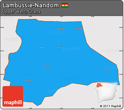 Political Simple Map of Lambussie-Nandom, cropped outside
