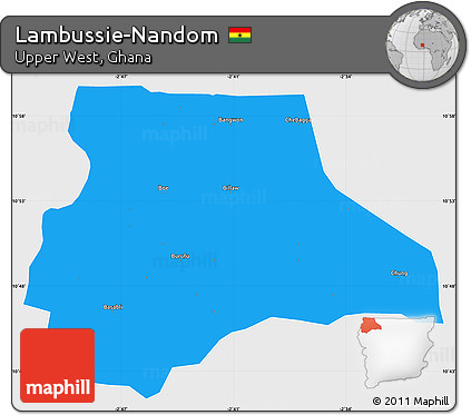 Political Simple Map of Lambussie-Nandom, single color outside