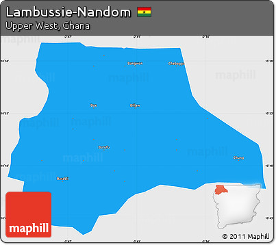 Political Simple Map of Lambussie-Nandom, single color outside