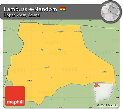 Savanna Style Simple Map of Lambussie-Nandom