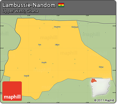 Savanna Style Simple Map of Lambussie-Nandom