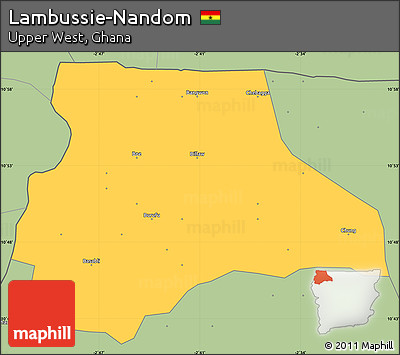 Savanna Style Simple Map of Lambussie-Nandom