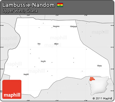 Silver Style Simple Map of Lambussie-Nandom