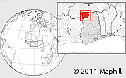 Blank Location Map of Upper West, highlighted country, within the entire country