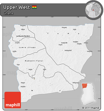 Gray Map of Upper West, single color outside