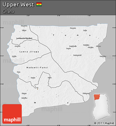 Gray Map of Upper West, single color outside