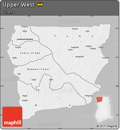 Gray Map of Upper West, single color outside