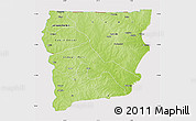Physical Map of Upper West, cropped outside