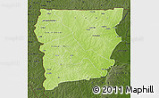 Physical Map of Upper West, darken