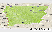 Physical Panoramic Map of Upper West, shaded relief outside