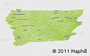 Physical Panoramic Map of Upper West, single color outside