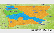 Political Panoramic Map of Upper West, physical outside