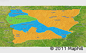 Political Panoramic Map of Upper West, satellite outside
