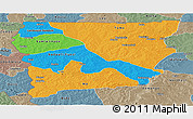 Political Panoramic Map of Upper West, semi-desaturated