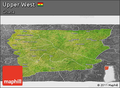 Satellite Panoramic Map of Upper West, desaturated