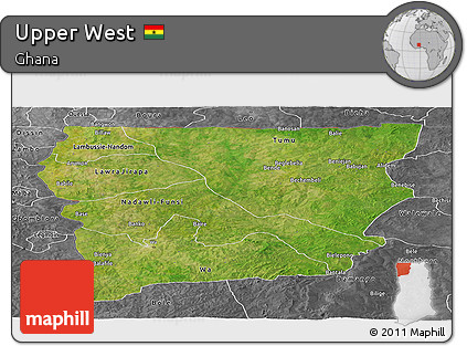 Satellite Panoramic Map of Upper West, desaturated