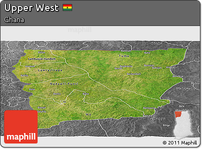 Satellite Panoramic Map of Upper West, desaturated