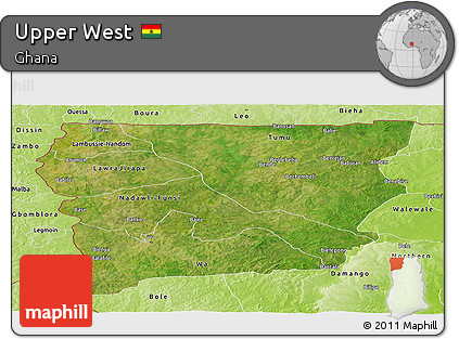 Satellite Panoramic Map of Upper West, physical outside