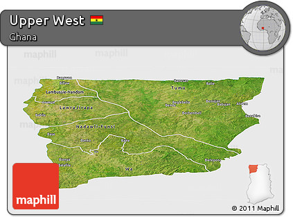 Satellite Panoramic Map of Upper West, single color outside