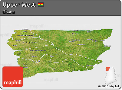 Satellite Panoramic Map of Upper West, single color outside
