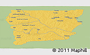 Savanna Style Panoramic Map of Upper West, single color outside